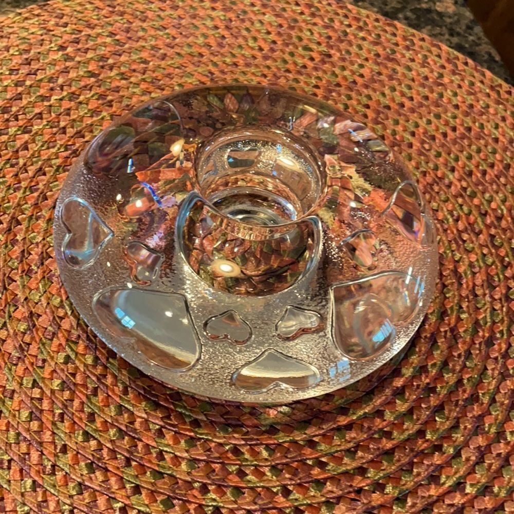 Orrefors Discus Hearts Candle Holder